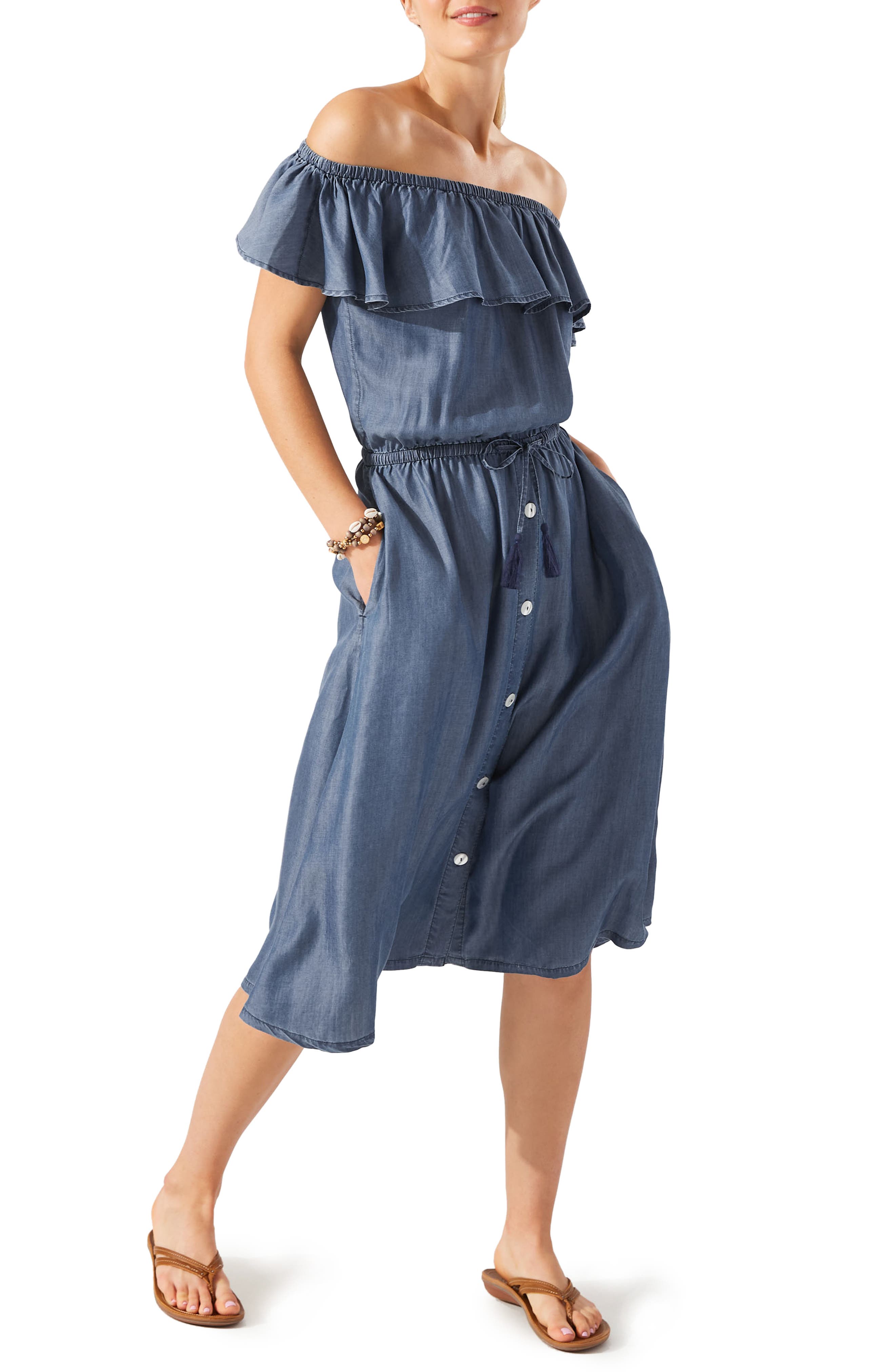 Tommy Bahama Chambray Off the Shoulder ...